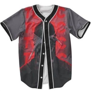 Retro Black & White Tupac Red Neon Dope Baseball Jersey