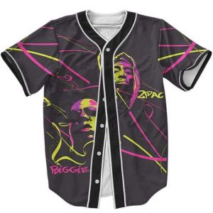 Tupac Shakur & Biggie Smalls Colorful Badass Baseball Jersey