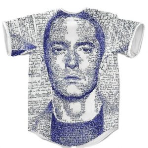 Eminem Scribbled Typography Portrait Art Baseball Shirt