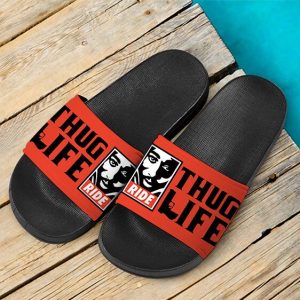 Thug Life 2Pac Makaveli Ride Or Die Badass Slide Sandals