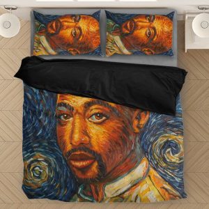 Tupac Amaru Shakur Vincent Van Gogh Art Style Bedding Set