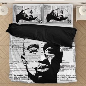 Tupac Makaveli Thug Life Newspaper Inked Art Dope Bedding Set