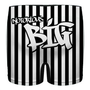 Black & White Stripes The Notorious B.I.G. Logo Men's Boxers