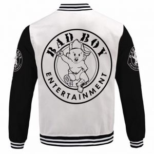 Bad Boy Entertainment Baby Logo White Varsity Jacket
