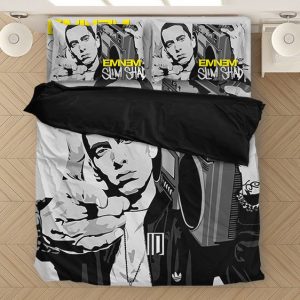 Eminem Holding His Boombox Art Gray Slim Shady Bed Linen