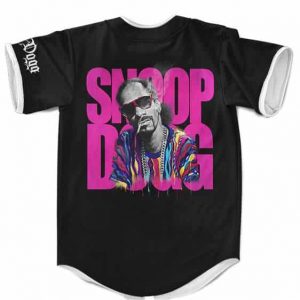 Pink Snoop Dogg Smoking Weed Black Baseball Jersey