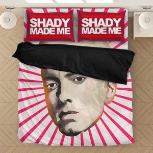 Shady Made Me Slim Shady Eminem Face Cutout Art Bed Linen