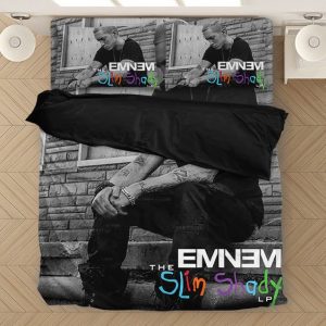 The Slim Shady LP Album Rap Icon Eminem Gray Bedding Set