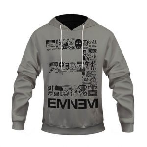 American Rapper Eminem Icons Through The Years Gray Hoodie