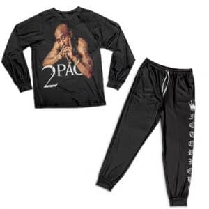 Dope 2Pac Shakur Portrait Notorious Black Pajamas Set