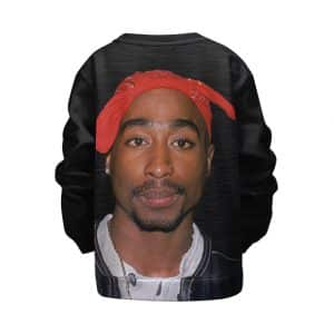 American Rapper Tupac Shakur Portrait Realistic Kids Sweater