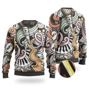 Musical Instruments Doodle Art Tupac Shakur Wool Sweater
