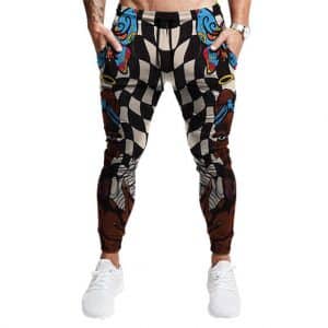 Trippy Abstract Tupac Shakur Checkerboard Pattern Joggers