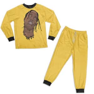 Trippy Travis Scott Vibrant Yellow Pajamas Set