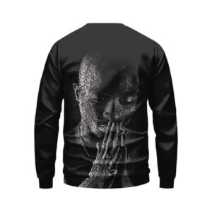 Tupac Makaveli Abstract Head Art Black Sweater